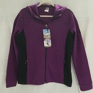 NWT ZeroXposur Grape/Black Performance Fleece Sz L